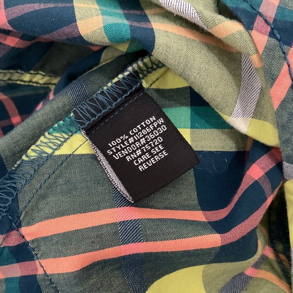 BKE Men's Short Sleeve Green/Orange/White Plaid Shirt Standard Fit Size M - Picture 8 of 12